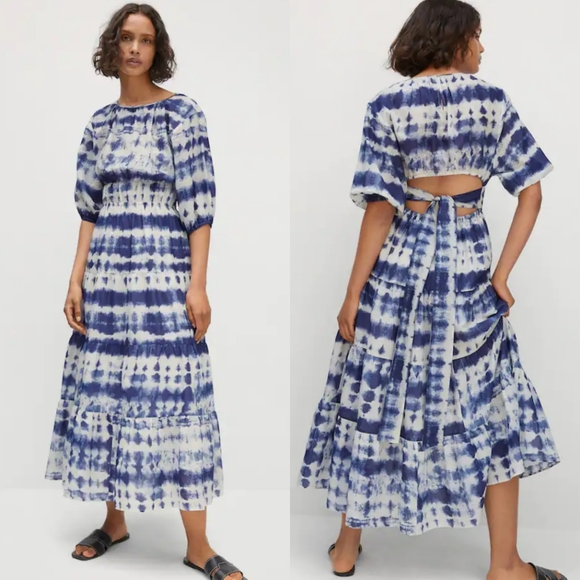 🔥Last 1🔥 MANGO Cotton Tie-dye print dress - Picture 7 of 10